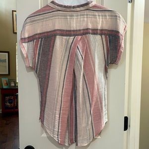 S/S button up striped shirt